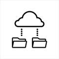cloud storage, data exchange icon, vector, illustration, symbol Royalty Free Stock Photo